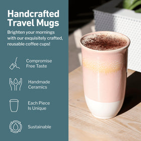 NOVA CERAMICS travel mug lid closes securely for spill-free daily use.