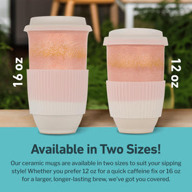 NOVA CERAMICS travel mug is microwave safe for quick reheats.