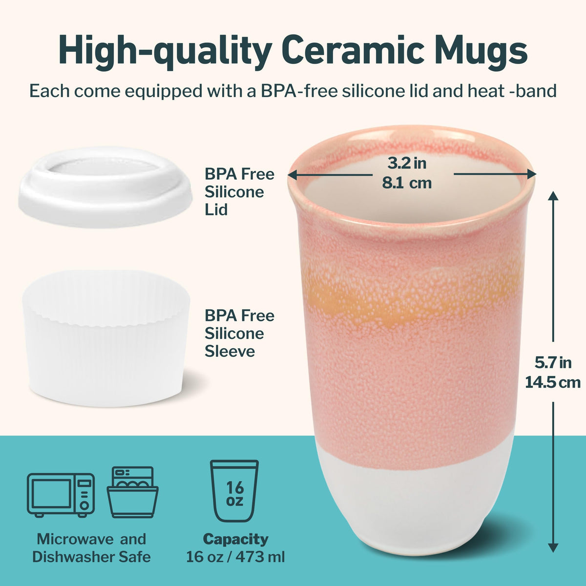 NOVA CERAMICS travel mug sits in a car cup holder during a commute.
