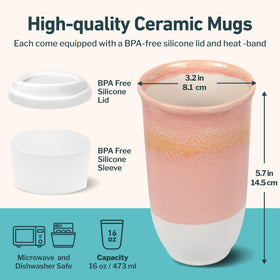 NOVA CERAMICS travel mug sits in a car cup holder during a commute.