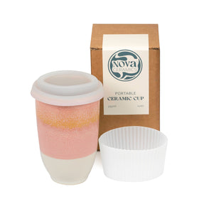 NOVA CERAMICS Travel Mug afterglow pink for everyday on-the-go coffee.