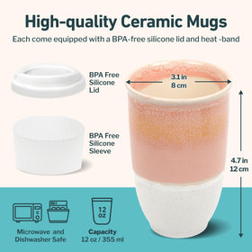 NOVA CERAMICS 12oz mug with sunset-inspired glaze design.