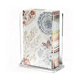 Novacrylion acrylic napkin holder vertical clear design keeps towels visible and accessible.