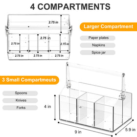 Novacrylion acrylic utensil caddy with durable 4mm construction and smooth edges