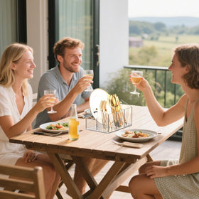 Novacrylion portable utensil holder perfect for parties and outdoor gatherings