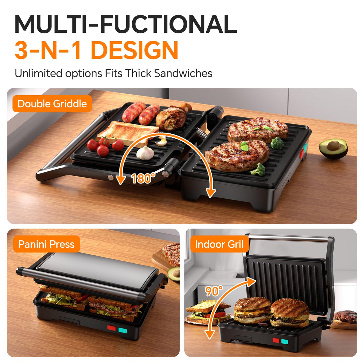 Novalife Panini Press Grill preheating quickly for breakfast or snacks.