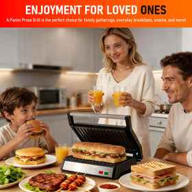Novalife Panini Press Grill stainless steel body blends with modern kitchens.