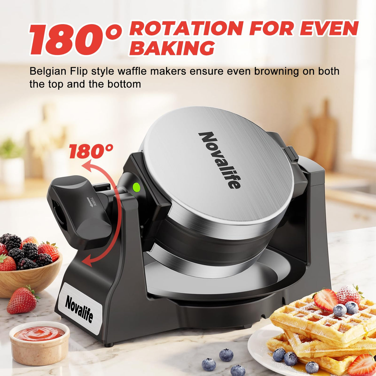 Novalife 1400W heating speeds up cooking for a quick breakfast.
