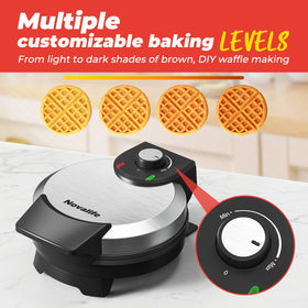 Novalife waffle maker with adjustable browning control for golden results