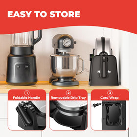 Novalife browning control knob lets you choose light to dark waffles