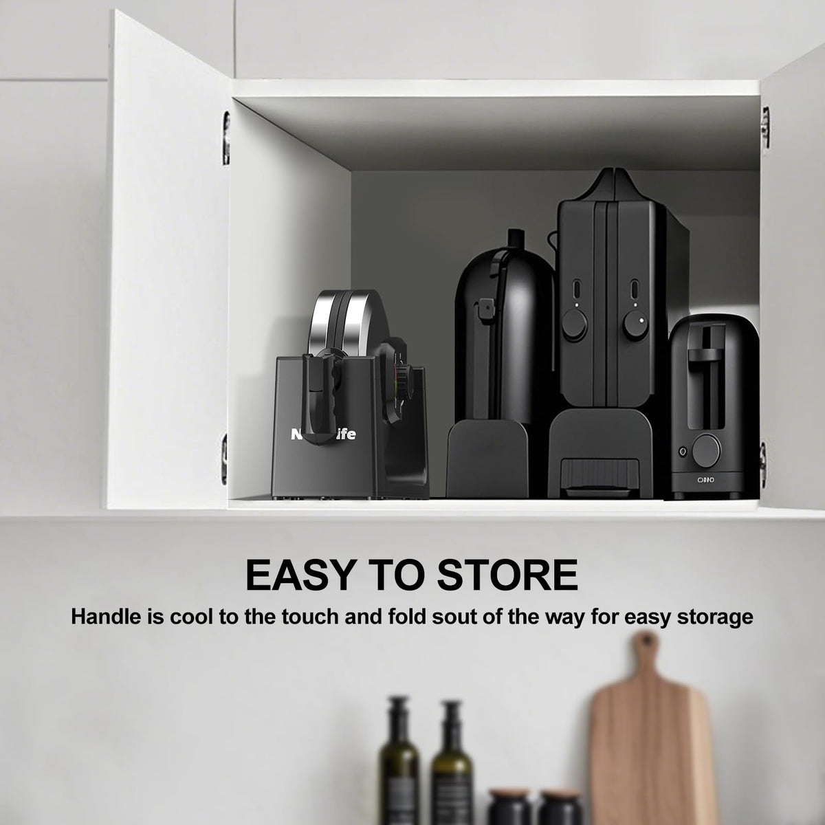 Novalife waffle maker compact design fits small kitchens and storage.