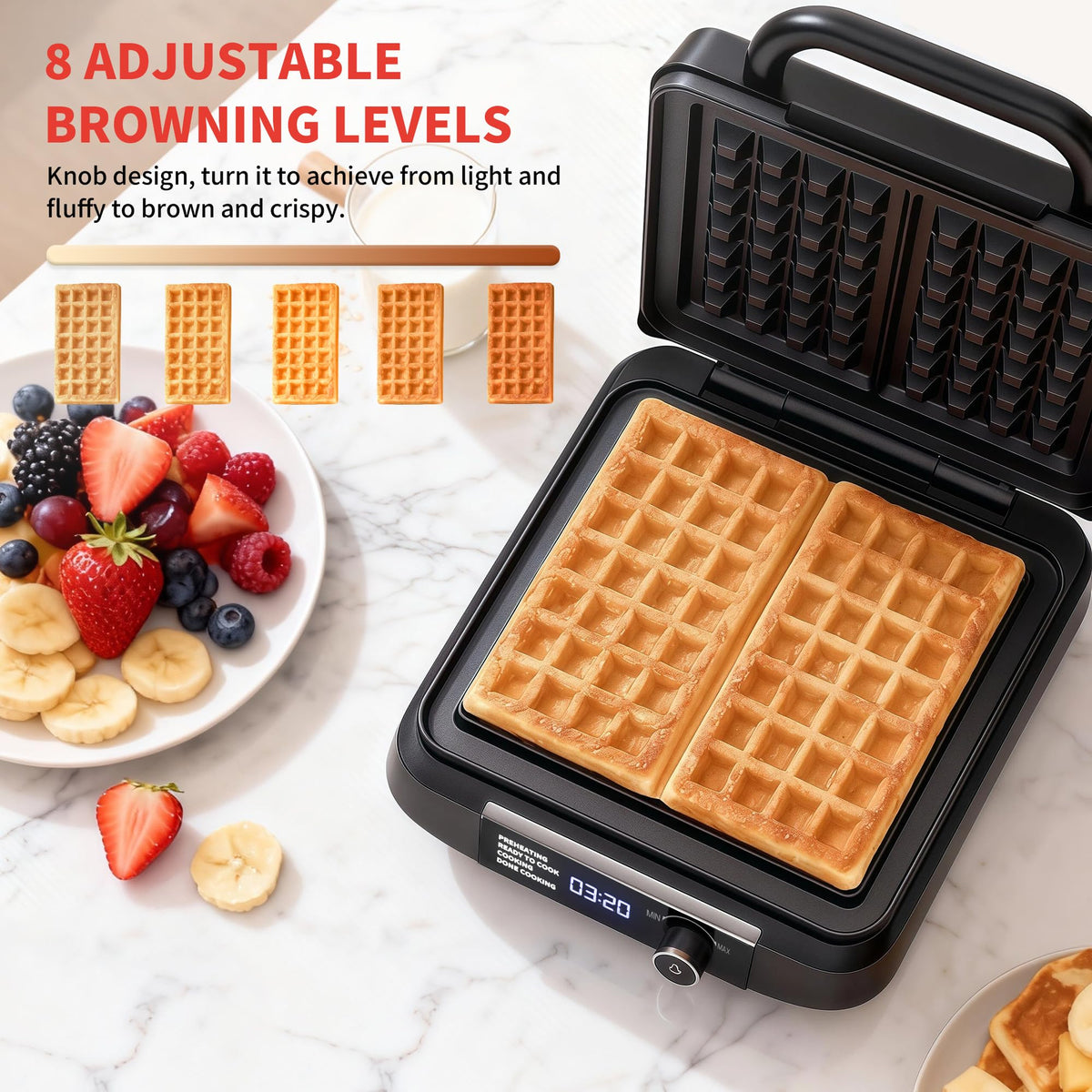 Nonstick coating on Novalife waffle maker for easy release and cleanup
