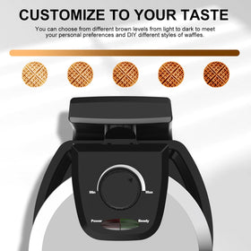 Novalife waffle maker stainless steel body resists scratches and wear.