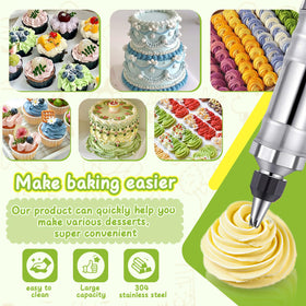 NOVANO 54 piping tips array shows versatile decorating options for cakes and cookies.