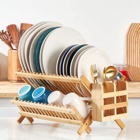 NOVAYEAH 2-tier stand maintains plate and cup organization during meals