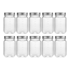 novelinks 16 oz clear plastic jar with lid showing transparent body for easy pantry visibility.