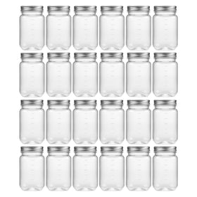 novelinks 16 oz clear plastic jar with lid for easy pantry organization