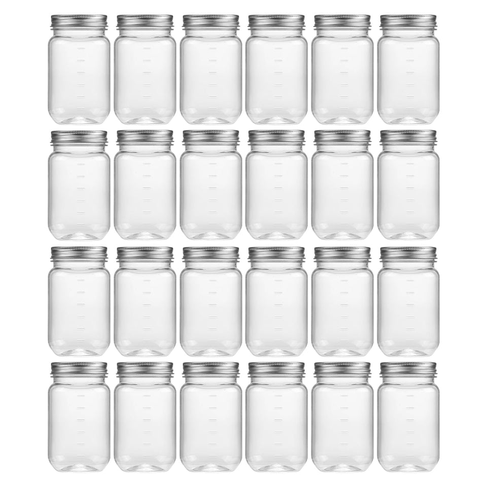 novelinks 16 oz clear plastic jar with lid for easy pantry organization