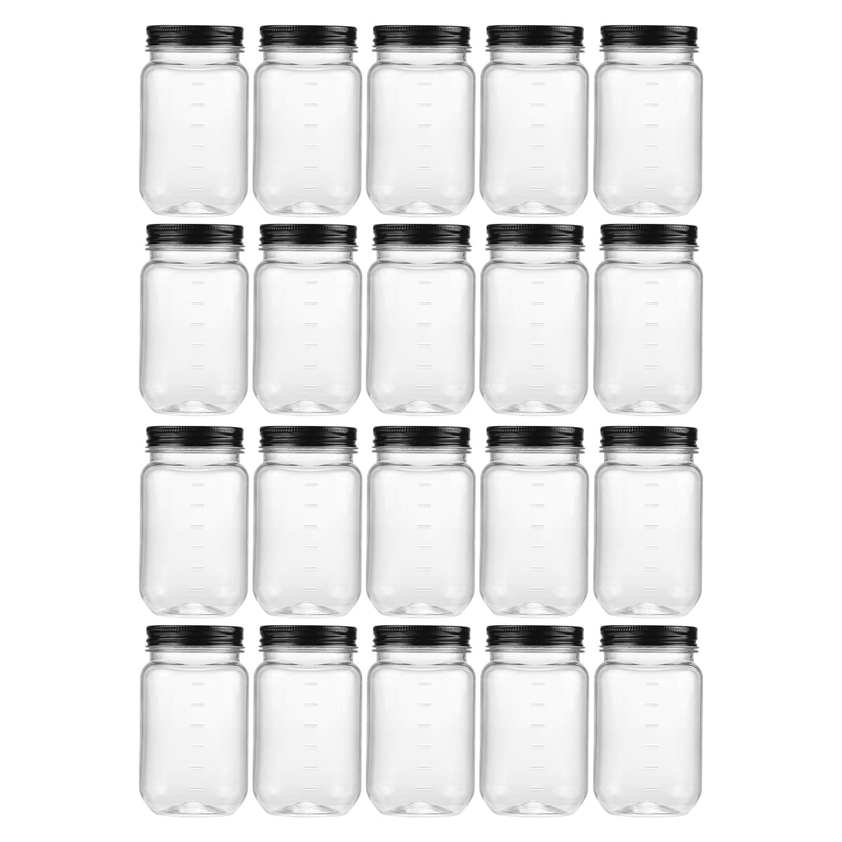 novelinks 16 oz clear plastic jar with lid for easy pantry storage.