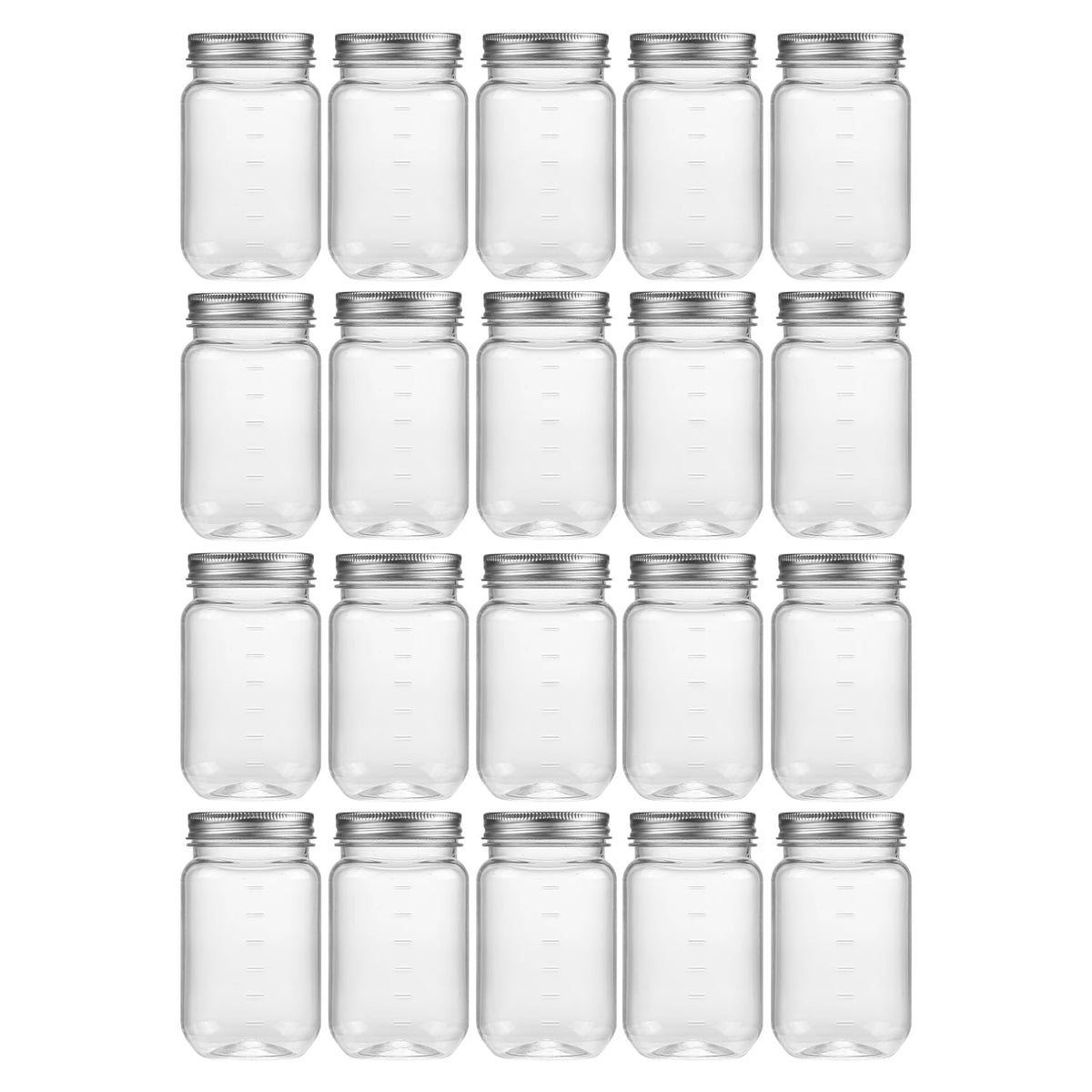 Novelinks 16 oz clear plastic jar with lids shows transparent body for easy identification and use