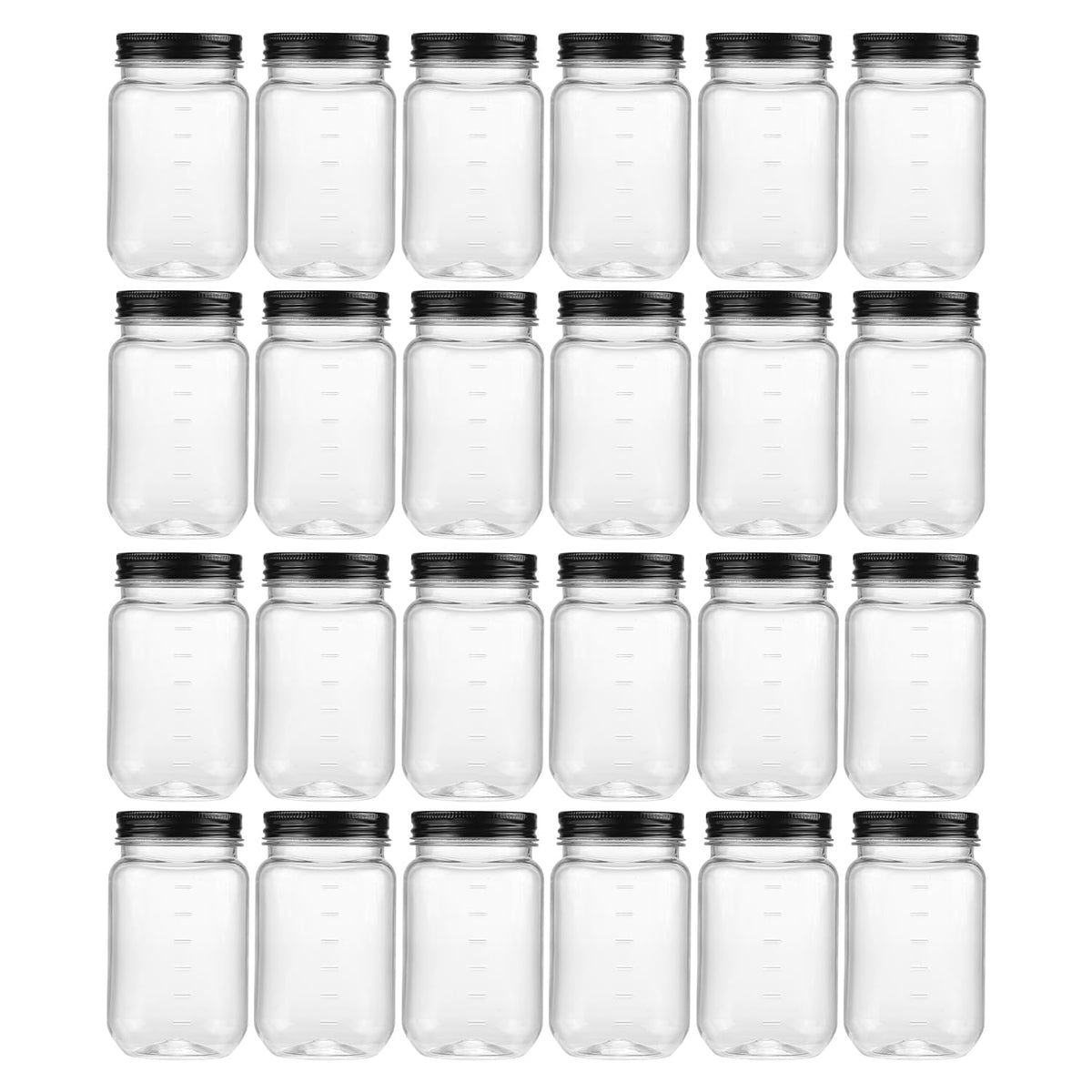novelinks 16 oz clear plastic jar with lid for pantry visibility and easy access