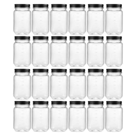 novelinks 16 oz clear plastic jar with lid for pantry visibility and easy access