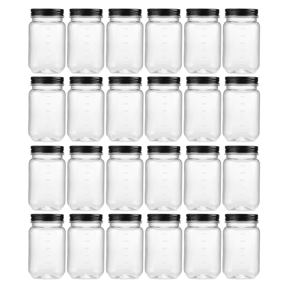 novelinks 16 oz clear plastic jar with lid for pantry visibility and easy access