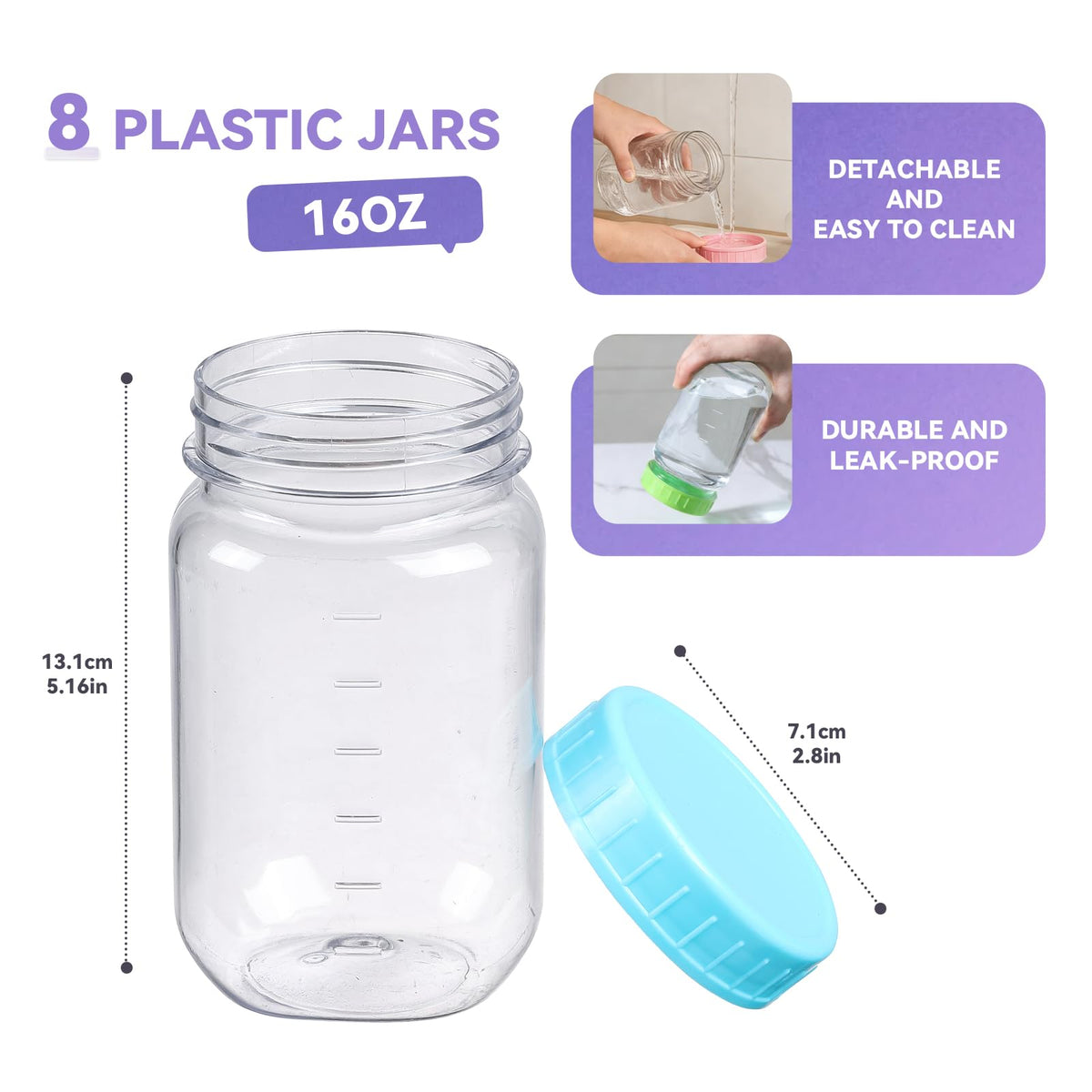 novelinks 16 oz mason jar with green lid suited for crafts and travel