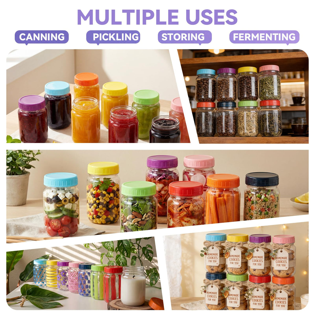 novelinks 16 oz mason jar with orange lid for organized pantry storage