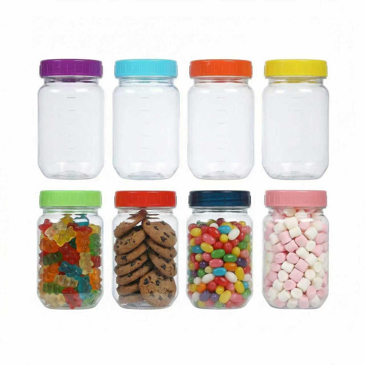 novelinks 16 oz mason jar with red lid showing clear visibility for snacks