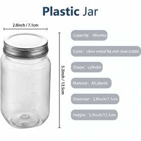 novelinks 24-pack clear jar with silver lids ideal for crafts and favors