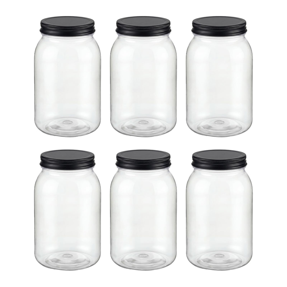 novelinks 32oz clear plastic jar with lid for easy pantry organization and visibility.