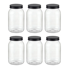novelinks 32oz clear plastic jar with lid for easy pantry organization and visibility.