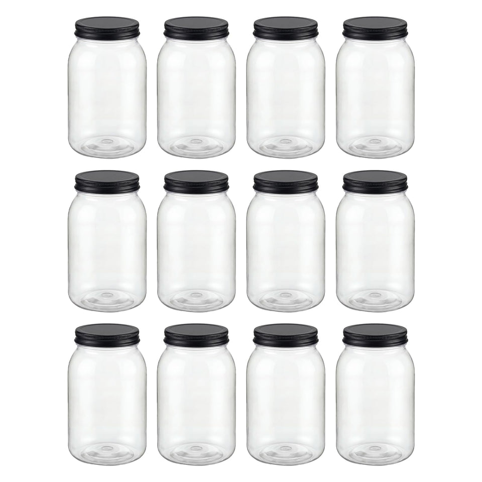 novelinks 32 oz mason jar clear body for quick content identification and organization.