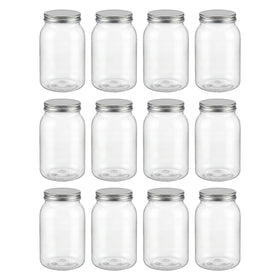 novelinks 32oz mason jar front view with metal lid for pantry organization