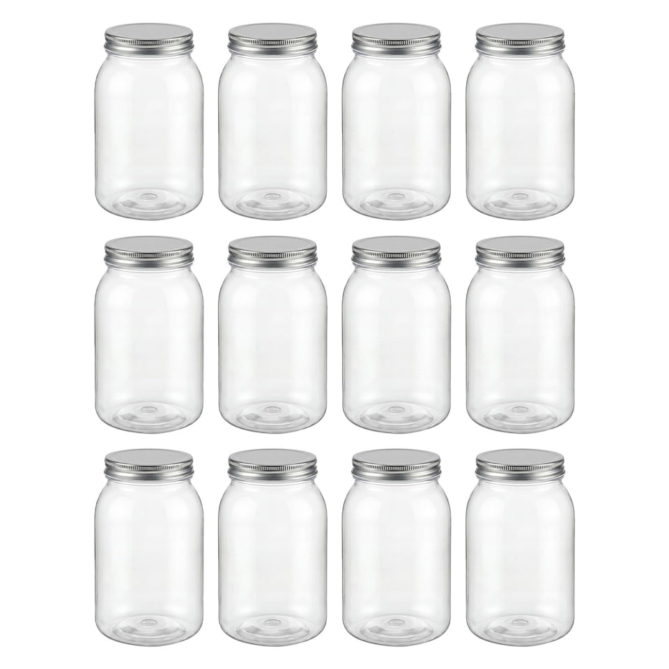 novelinks 32oz mason jar front view with metal lid for pantry organization
