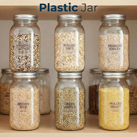 novelinks transparent 32oz jar enables quick content checks