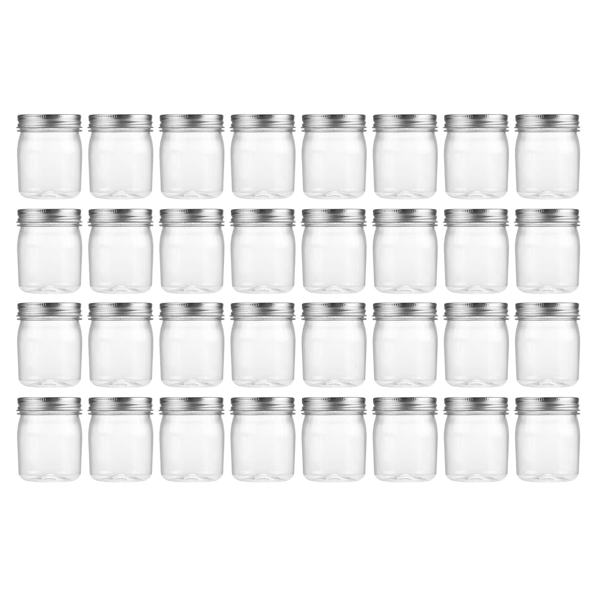 novelinks 8 oz clear plastic jar with airtight lid for secure pantry storage.