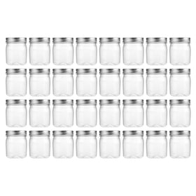 novelinks 8 oz clear plastic jar with airtight lid for secure pantry storage.