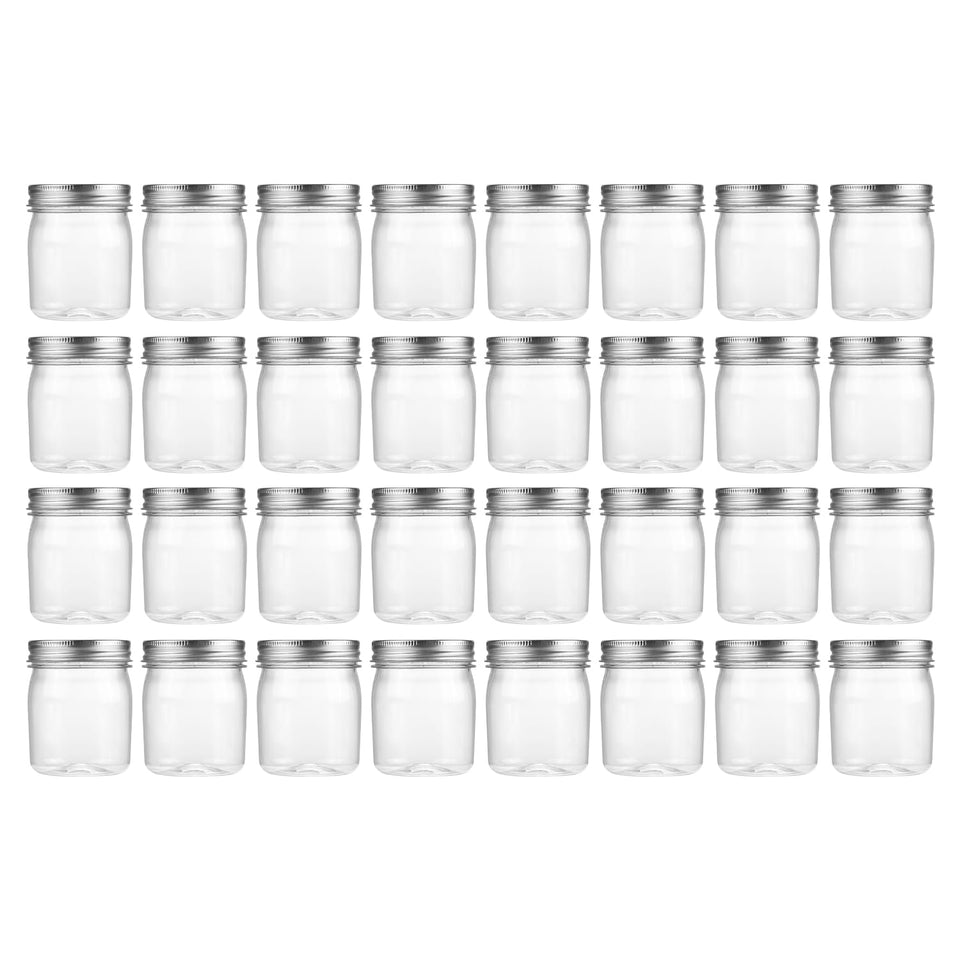 novelinks 8 oz clear plastic jar with airtight lid for secure pantry storage.