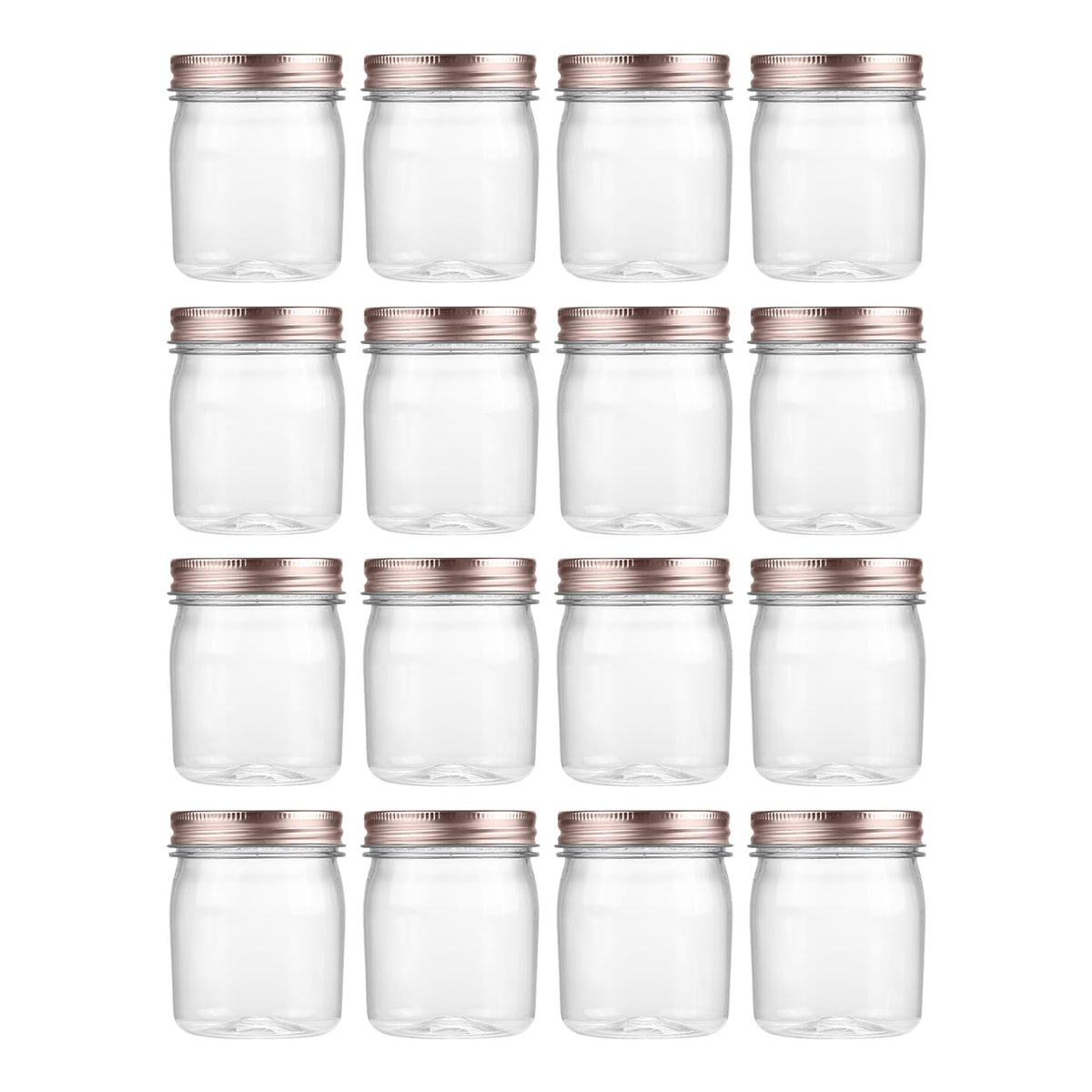 Novelinks 8 oz clear plastic jar with lid for organized pantry storage.