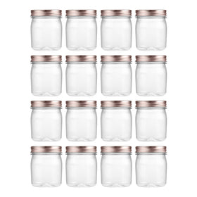 Novelinks 8 oz clear plastic jar with lid for organized pantry storage.