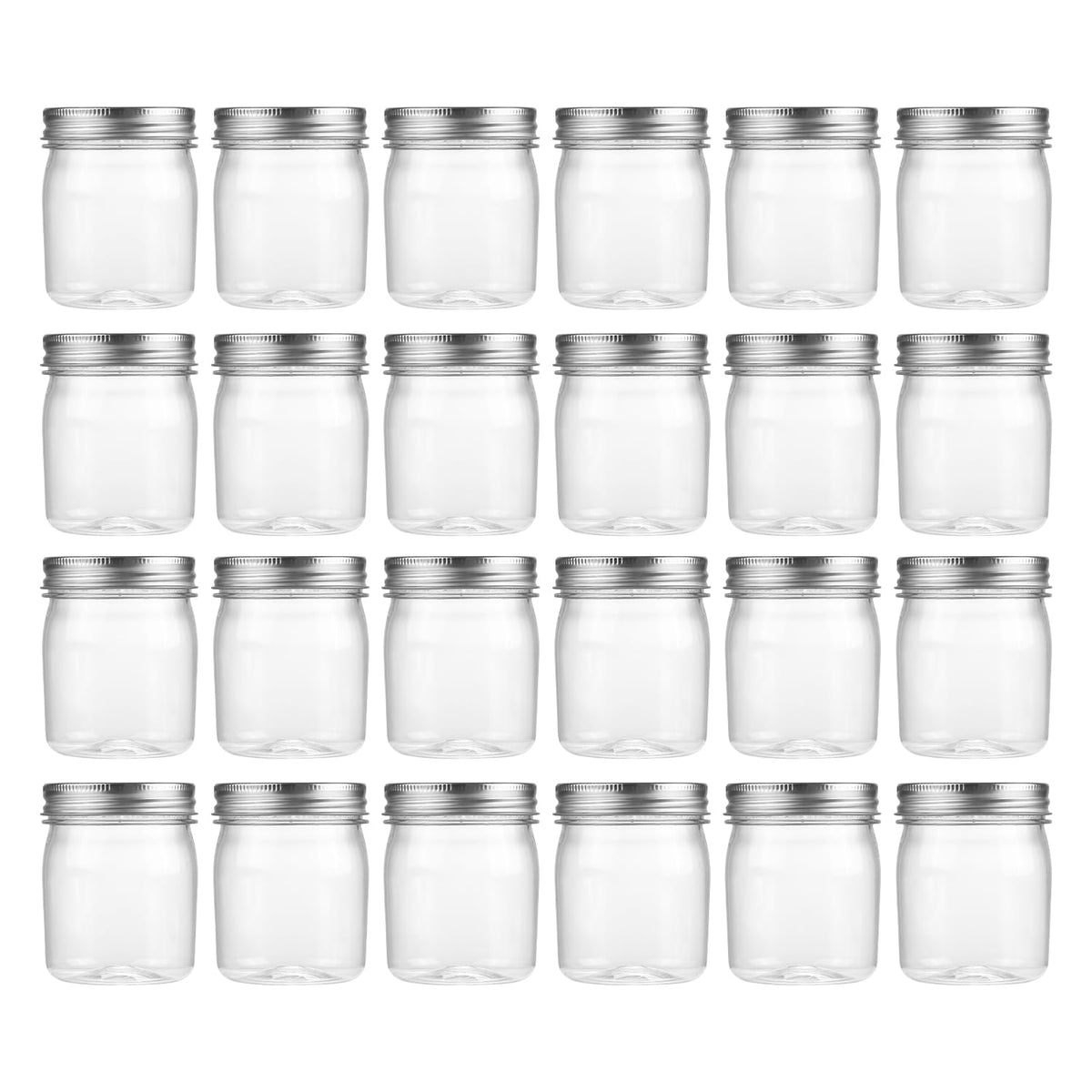 novelinks 8 oz clear plastic jar with lids showing transparent storage for spices, crafts, cosmetics