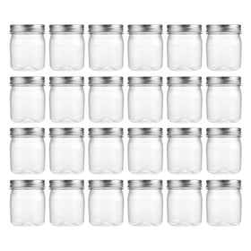 novelinks 8 oz clear plastic jar with lids showing transparent storage for spices, crafts, cosmetics