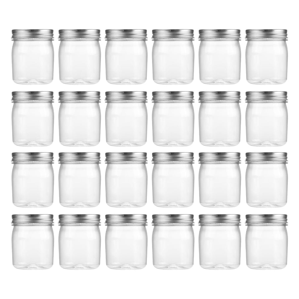 novelinks 8 oz clear plastic jar with lids showing transparent storage for spices, crafts, cosmetics