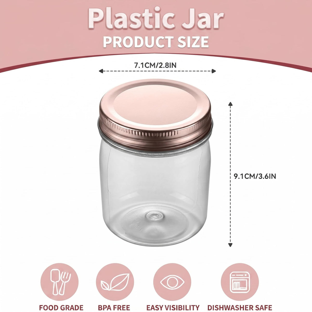 Airtight screw-on lid close-up on clear jar by Novelinks.