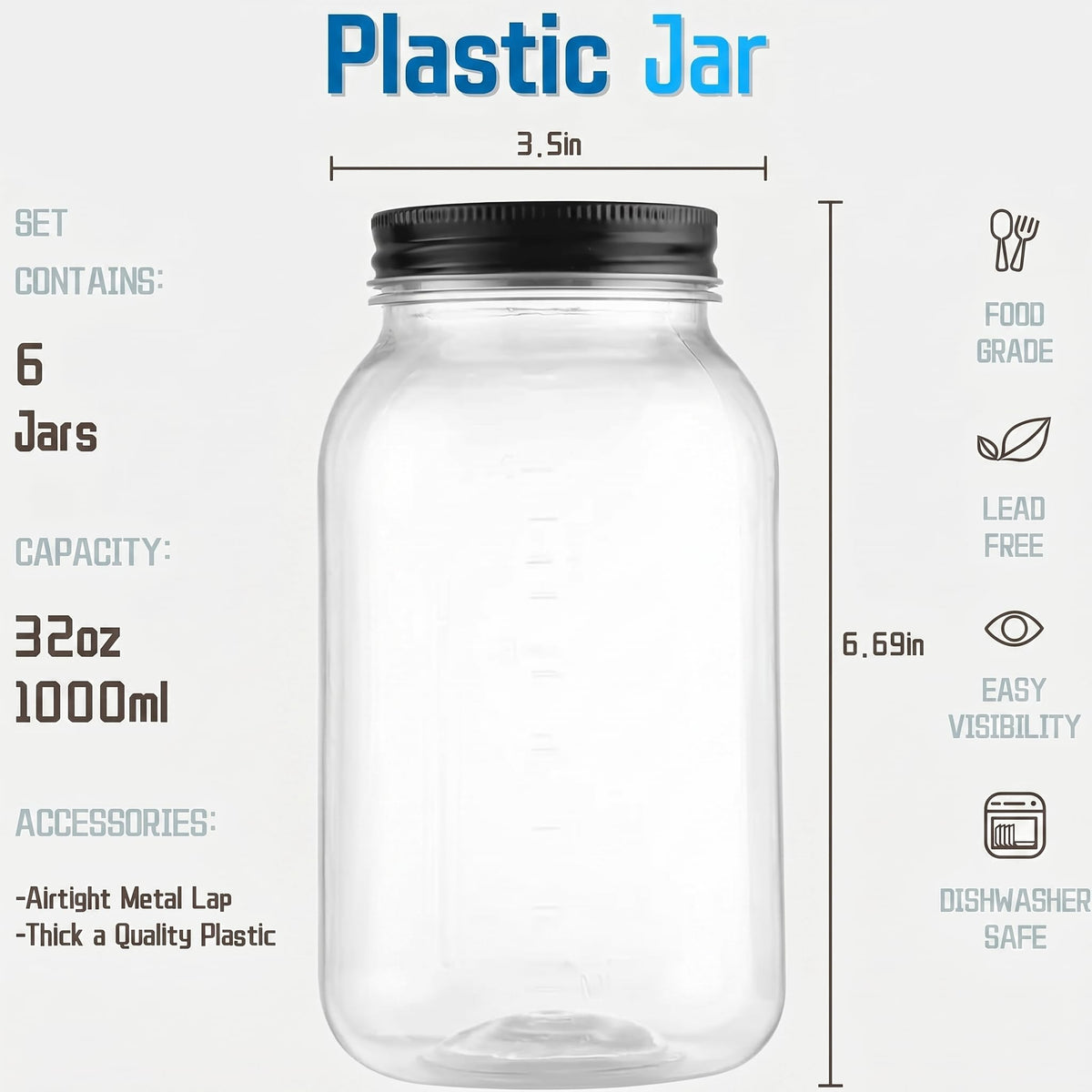 novelinks large mason jar with airtight lid enables secure dry goods storage.
