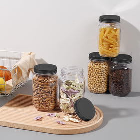 novelinks stackable jars save cabinet space and simplify organization.