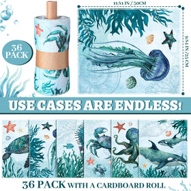 Noveread Sea Animals cotton texture close-up—soft, absorbent material ideal for spills and quick dries.