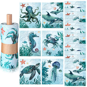 Noveread Sea Animals reusable cleaning cloths pack shot—durable cotton towels for daily kitchen messes.